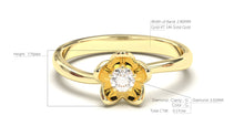 Load image into Gallery viewer, Flower Theme Ring with a Single Round White Diamond | Bloom Flora XV
