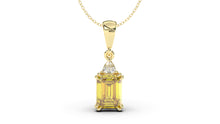 Load image into Gallery viewer, Vintage Style Pendant with Oval Cut Citrine and a Single Trilliant White Diamond | Heritage Retro III
