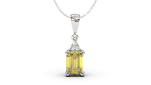 Load image into Gallery viewer, Vintage Style Pendant with Oval Cut Citrine and a Single Trilliant White Diamond | Heritage Retro III
