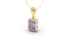 Load image into Gallery viewer, Vintage Style Pendant with Emerald Cut Amethyst set in Bezel Setting | Heritage Retro V
