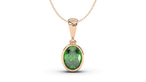 Vintage Style Pendant with Oval Shape Tsavorite set in Bezel Setting | Heritage Retro VI