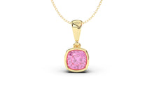 Load image into Gallery viewer, Vintage Style Pendant with Cushion Cut Pink Sapphire set in Bezel Setting | Heritage Retro VII
