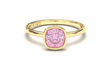 Load image into Gallery viewer, Vintage Style Ring with Cushion Cut Pink Sapphire in Bezel Setting | Heritage Retro VII
