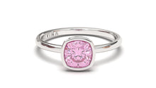 Load image into Gallery viewer, Vintage Style Ring with Cushion Cut Pink Sapphire in Bezel Setting | Heritage Retro VII
