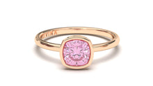 Load image into Gallery viewer, Vintage Style Ring with Cushion Cut Pink Sapphire in Bezel Setting | Heritage Retro VII
