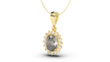 Load image into Gallery viewer, Vintage Style Pendant with Oval Cut Smoky Quartz Complimented by White Round Diamonds | Heritage Retro IX
