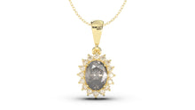 Load image into Gallery viewer, Vintage Style Pendant with Oval Cut Smoky Quartz Complimented by White Round Diamonds | Heritage Retro IX
