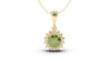 Vintage Style Pendant with Round Green Peridot and Round White Diamonds  | Heritage Retro X