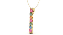 Load image into Gallery viewer, Pendant with Round Multi-Colored Sapphires | Kaleidoscope Harlequin I
