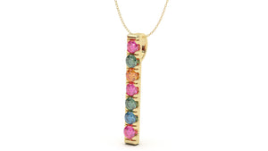 Pendant with Round Multi-Colored Sapphires | Kaleidoscope Harlequin I