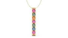 Load image into Gallery viewer, Pendant with Round Multi-Colored Sapphires | Kaleidoscope Harlequin I
