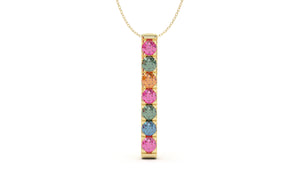 Pendant with Round Multi-Colored Sapphires | Kaleidoscope Harlequin I