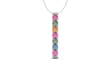 Load image into Gallery viewer, Pendant with Round Multi-Colored Sapphires | Kaleidoscope Harlequin I
