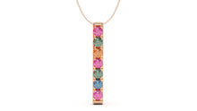 Load image into Gallery viewer, Pendant with Round Multi-Colored Sapphires | Kaleidoscope Harlequin I
