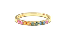 Load image into Gallery viewer, Nine Stone Ring with Multi-Colored Round Sapphires | Kaleidoscope Harlequin II
