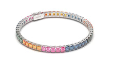 Load image into Gallery viewer, Tennis Bracelet with Octagon Multi-Color Sapphires | Kaleidoscope Jazzy III
