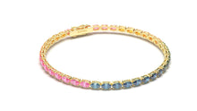 Load image into Gallery viewer, Tennis Bracelet with Oval Multi-Color Sapphires | Kaleidoscope Jazzy IV

