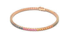 Load image into Gallery viewer, Tennis Bracelet with Round Multi-Color Sapphires | Kaleidoscope: Jazzy I
