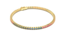 Load image into Gallery viewer, Tennis Bracelet with Round Multi-Color Sapphires | Kaleidoscope: Jazzy I
