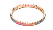 Load image into Gallery viewer, Tennis Bracelet with Pearshape Multi-Color Sapphires | Kaleidoscope Jazzy V
