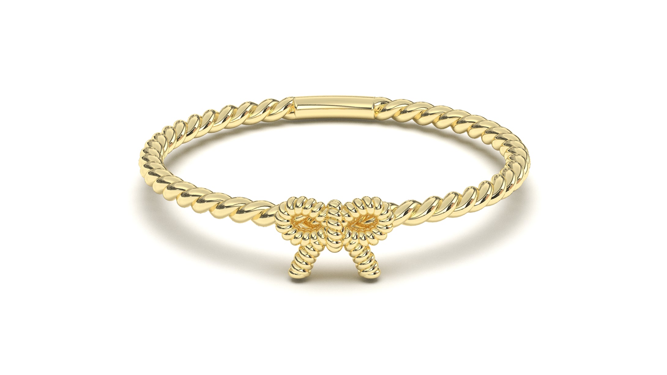 Braid Style Ring with a Golden Bow in the Center | Knots Bow I