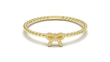 Load image into Gallery viewer, Braid Style Ring with a Golden Bow in the Center | Knots Bow I
