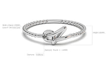 Load image into Gallery viewer, Braid Style Ring with Single Round Black Diamond | Knots Loop I
