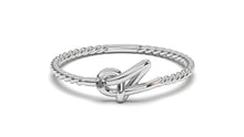Load image into Gallery viewer, Braid Style Ring with Single Round Black Diamond | Knots Loop I
