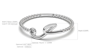 Braid Style Ring with Single Round Black Diamond | Knots Loop III
