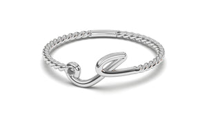 Braid Style Ring with Single Round Black Diamond | Knots Loop III
