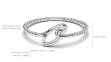 Load image into Gallery viewer, Braid Style Ring with Single Round Black Diamond | Knots Loop IV
