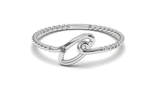 Load image into Gallery viewer, Braid Style Ring with Single Round Black Diamond | Knots Loop IV

