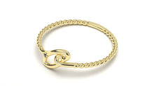 Load image into Gallery viewer, Braid Style Ring with Single Round Black Diamond | Knots Loop IV
