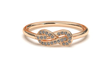 Load image into Gallery viewer, Braid Style Ring Encrusted with Round Black Diamonds | Knots Twist I
