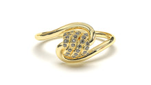 Load image into Gallery viewer, Braid Style Ring Encrusted with Round Black Diamonds | Knots Twist II
