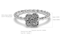 Load image into Gallery viewer, Braid Style Ring Encrusted with Round Black Diamonds | Knots Twist III
