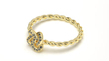 Load image into Gallery viewer, Braid Style Ring Encrusted with Round Black Diamonds | Knots Twist III
