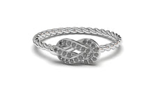 Load image into Gallery viewer, Braid Style Ring Set with Round Black Diamonds | Knots Twist IV
