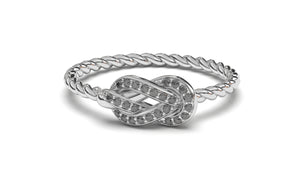 Braid Style Ring Set with Round Black Diamonds | Knots Twist IV
