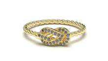 Load image into Gallery viewer, Braid Style Ring Set with Round Black Diamonds | Knots Twist IV
