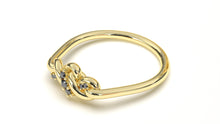 Load image into Gallery viewer, Braid Style Ring Encrusted with Round Black Diamonds | Knots Twist V
