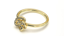 Load image into Gallery viewer, Braid Style Ring Encrusted with Round Black Diamonds | Knots Twist VI

