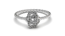 Load image into Gallery viewer, Braid Style Ring Set with Round Black Diamonds | Knots Twist VII
