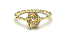 Load image into Gallery viewer, Braid Style Ring Set with Round Black Diamonds | Knots Twist VII
