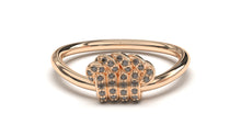 Load image into Gallery viewer, Ring with Round Black Diamonds Set in a Twist | Knots Twist VIII
