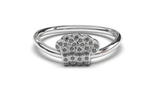 Load image into Gallery viewer, Ring with Round Black Diamonds Set in a Twist | Knots Twist VIII

