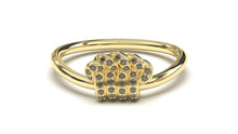 Load image into Gallery viewer, Ring with Round Black Diamonds Set in a Twist | Knots Twist VIII
