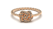 Load image into Gallery viewer, Braid Style Ring Set with Round Black Diamonds | Knots Twist IX
