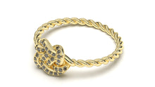 Load image into Gallery viewer, Braid Style Ring Set with Round Black Diamonds | Knots Twist IX
