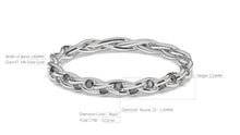 Load image into Gallery viewer, Braid Style Ring Encrusted with Round Black Diamonds | Knots Twist X
